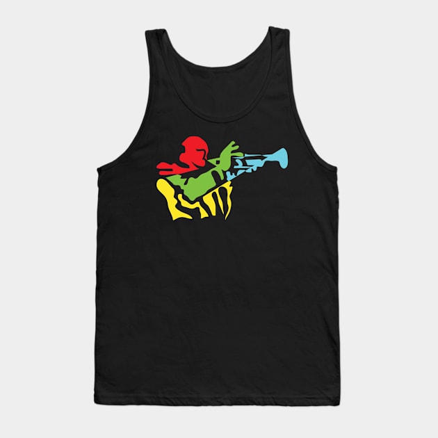 The Trumpet Player Abstract Modern Concept Tank Top by jazzworldquest